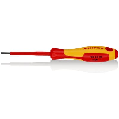 KNIPEX 98 13 25 Schraubendreher für Innensechskantschrauben isoliert mit Mehrkomponenten-Hüllen, VDE-geprüft brüniert 177 mm