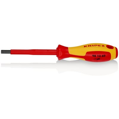 KNIPEX 98 13 60 Schraubendreher für Innensechskantschrauben isoliert mit Mehrkomponenten-Hüllen, VDE-geprüft brüniert 212 mm