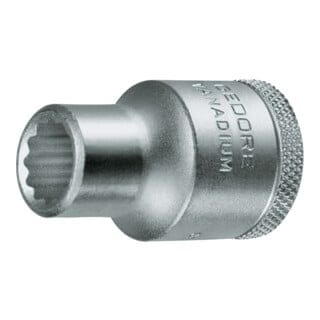 Gedore Steckschlüsseleinsatz, Nuss, 1/2'' 12,5 mm Antrieb, 12-kant, 20 mm Weite, Werkzeug, D 19 20, Stahl verchromt