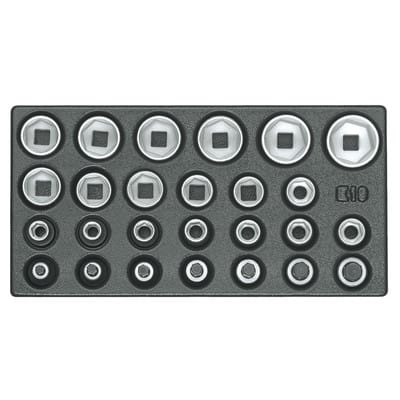 Gedore 1500 ES-19 Satz Steckschlüsseleinsätze 1/2", 6-kant, in 1/3 ES-Modul