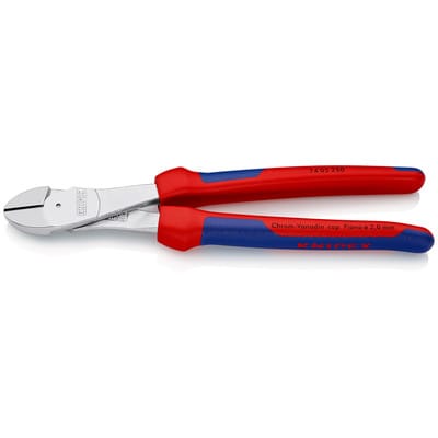 KNIPEX 74 05 250 Kraft-Seitenschneider mit Comfort-Griffen verchromt 250 mm