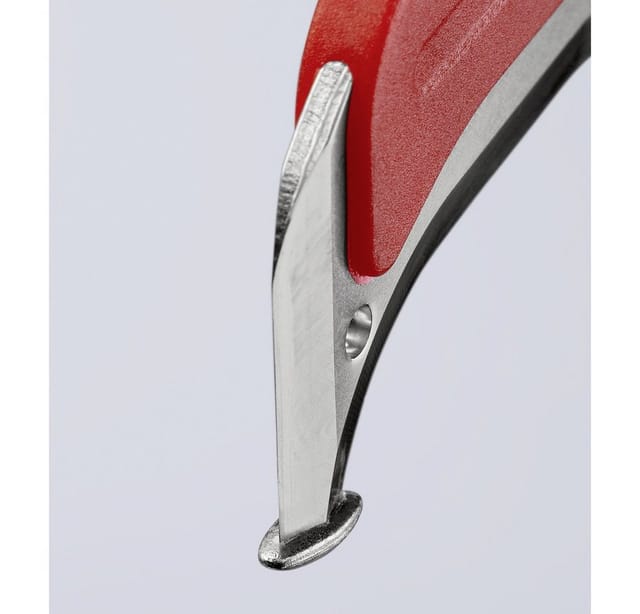 KNIPEX 98 55 Abmantelungsmesser mit Gleitschuh isoliert mit Mehrkomponenten-Hüllen, VDE-geprüft 180 mm