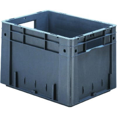 Transportbehälter L400xB300xH270mm grau PP Schwerlast Seitenwände geschl.