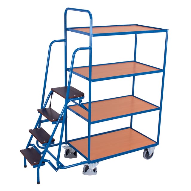 VARIOfit Kommissionierwagen mit 4 Ladeflächen hoch