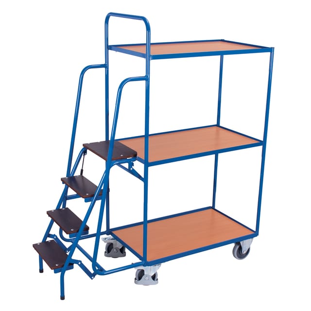 VARIOfit Kommissionierwagen mit 3 Ladeflächen hoch