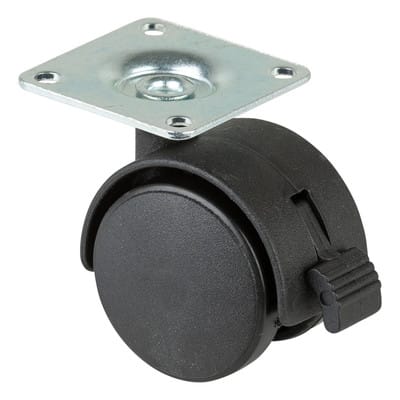 BS Rollen Kunststoff-Doppelrolle F85 40 Feststel. + Platte
