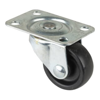 BS Rollen Lenkrolle D.30mm Trgf. 20kg m.Platte Ku.schwarz