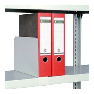 Regalwerk Fachteiler, lichtgrau RAL 7035, für Stahlfachböden TxH 300x200 mm