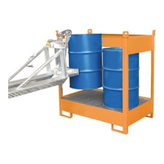 Bauer Südlohn Fass-Stapelpalette FSP-2, lackiert, Gelborange