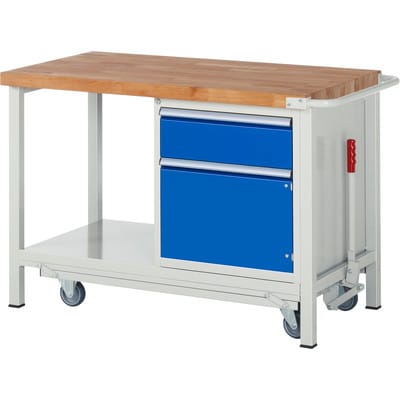 Rau Werkbank mit absenkbarem Fahrgestell Modell 8152 B 1250 x T 700 x H 880mm