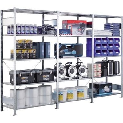 Schulte Anbauregal Steckregal MULTIplus150 2500 x 1000 x 500 mm 6 Fachböden Kreuzstrebe verzinkt