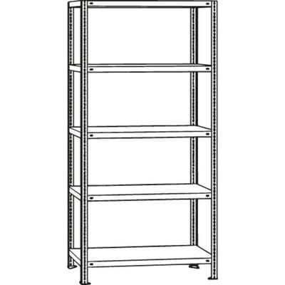 Schulte Grundregal Weitspannregal WS 2000 mit Stahlböden 2500 x 2000 x 400 mm verzinkt 4 Ebenen Fachlast 400 kg Feldlast 1.600 kg
