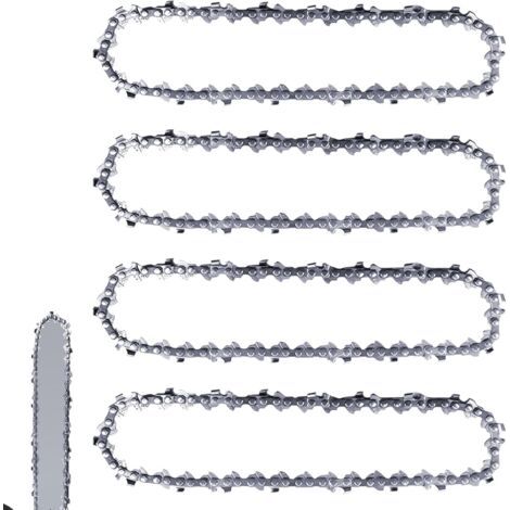 Satz Mit 4 Kettensägenketten, 25 Cm, 3/8" Lp, 40 Treibglieder, 1,3 Mm, Rückschlagsichere Ketten, Kompatibel Mit Einhell Gc-lc 18/25 Li & Ge-lc 18/25 Li, Husqvarna 436 Li, 536 Li, 536 Lixp Und