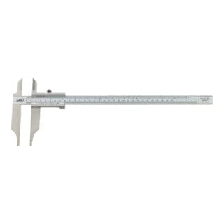 Helios Preisser Werkstattmessschieber DIN 862 300 mm mit Spitzen Schnabellänge 90