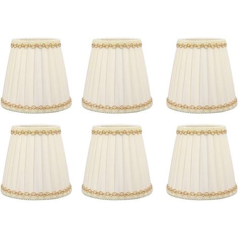 Set Mit 6 Kleinen Stofflampenschirmen – Zum Aufclipsen – Maße 9 X 14 X 13 Cm – Für E14-glühbirnen – Moderner Stil Für Büro Und Wohnzimmer