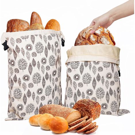 Wiederverwendbare Brotsäckchen Aus Bienenwachs, 43 Cm × 33 Cm, Baumwollsäckchen Mit Einer Schicht Aus Natürlichem Bienenwachs, Geeignet Für Selbstgebackenes Brot Und Kuchen (2er-set)