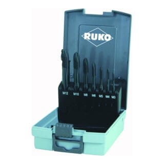 RUKO 7-teiliger Maschinengewindebohrer-Satz HSS Co 5 VAP Form B
