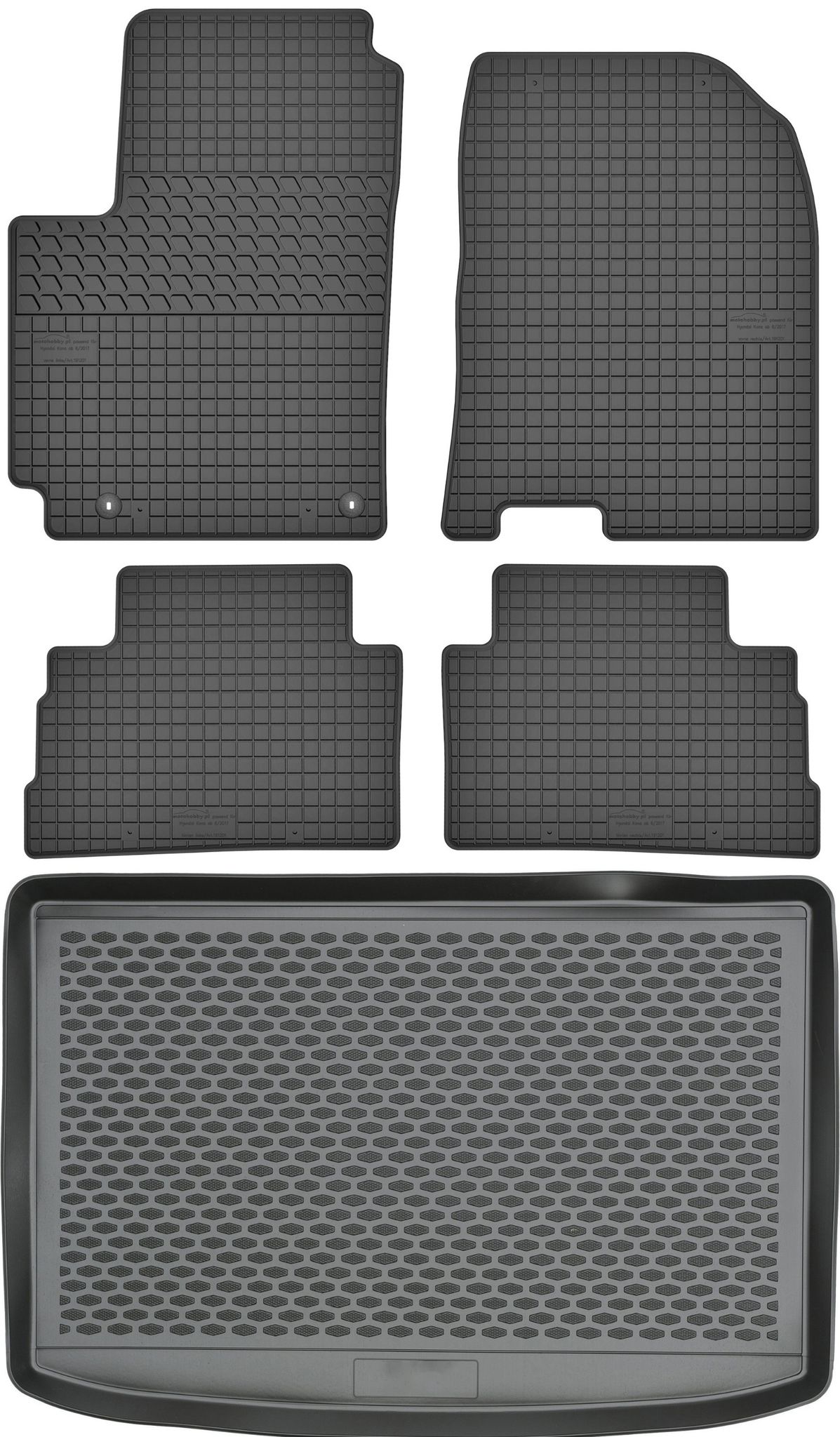 Hyundai Kona Crossover Ab 2018 Set - Gummifußmatten + Kofferraummatte