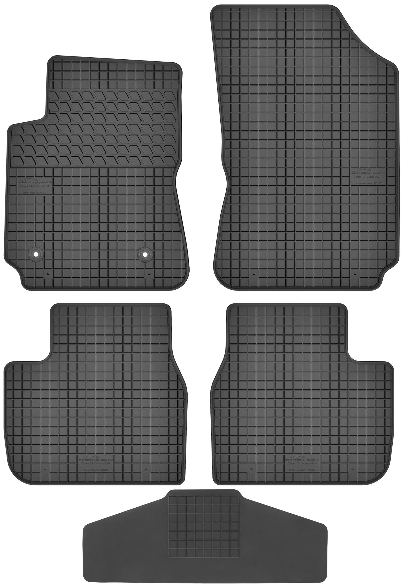 Motohobby 191203 Fußmatten + Abdeckung 200000/1 - Citroen C4 Cactus 2014- Stop. Cp2 Fahrer - Montiert