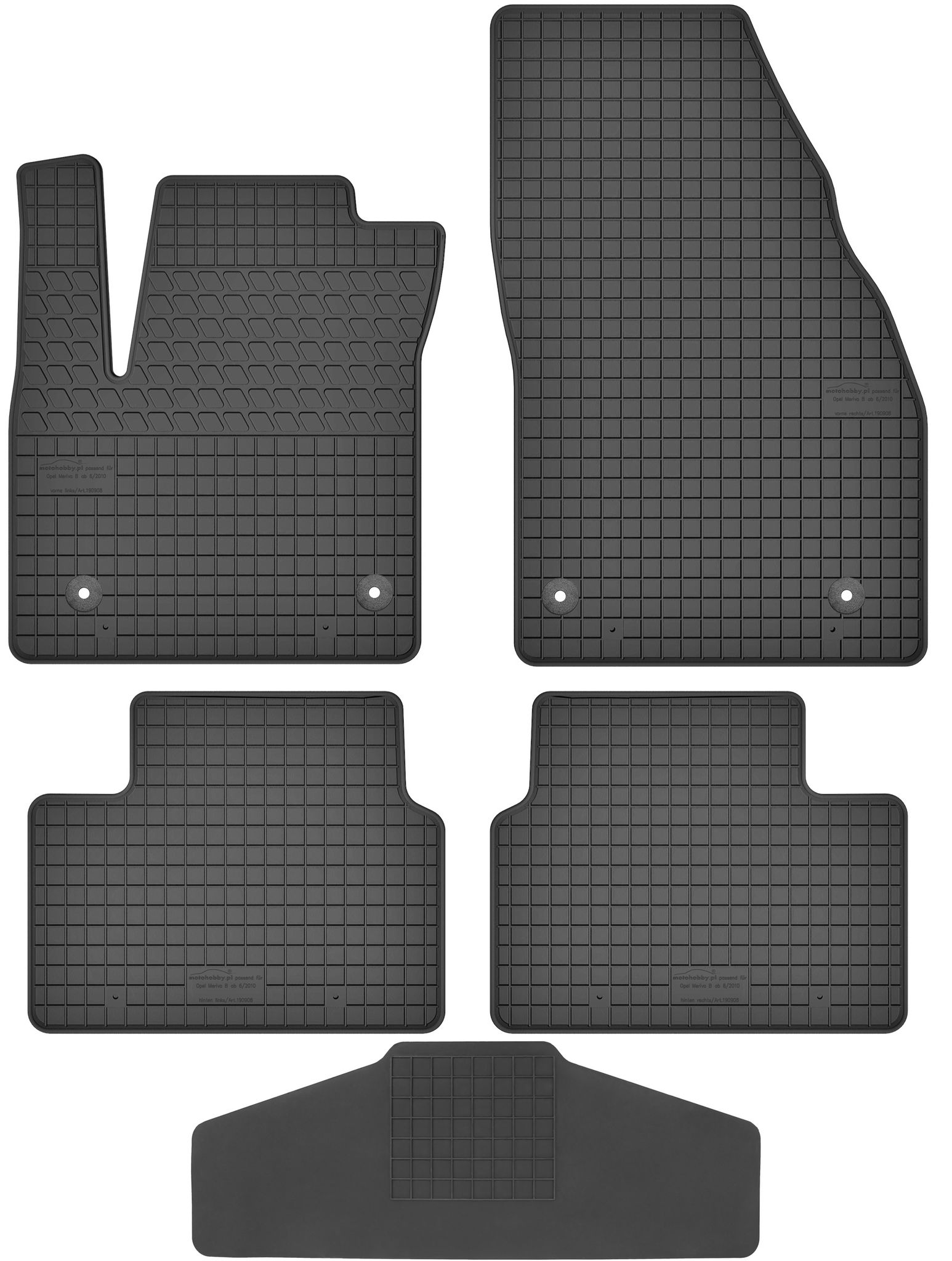 Motohobby 190908 Fußmatten + Bezug 200000/1 - Opel Meriva B 2010-2017 Op Stop Vorne - Eingebaut