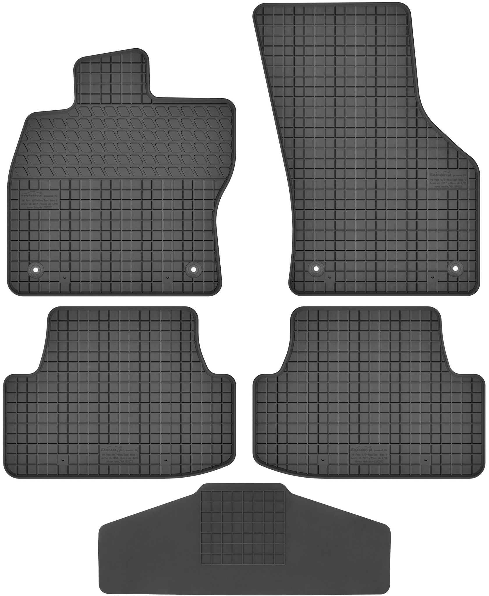 Motohobby 180203 Fußmatten + Abdeckung 200000/1 - Seat Ibiza Vi 2017- Stop. Av2 Vorne - Montiert