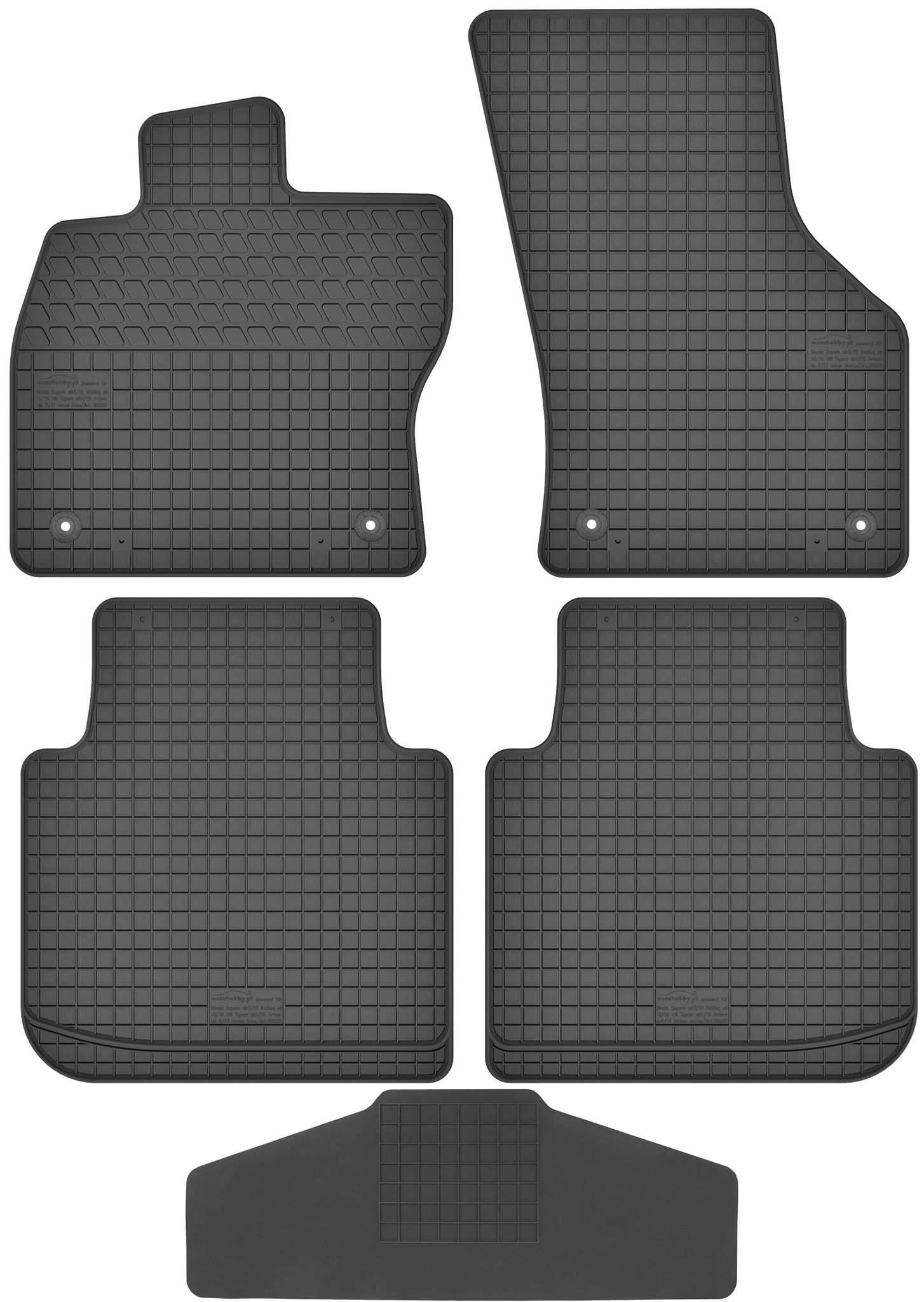 Motohobby 180201 Fußmatten + Bezug 200000/1 - Volkswagen Tiguan Ii Allspace 2017 - Front-av-bremslicht - Eingebaut
