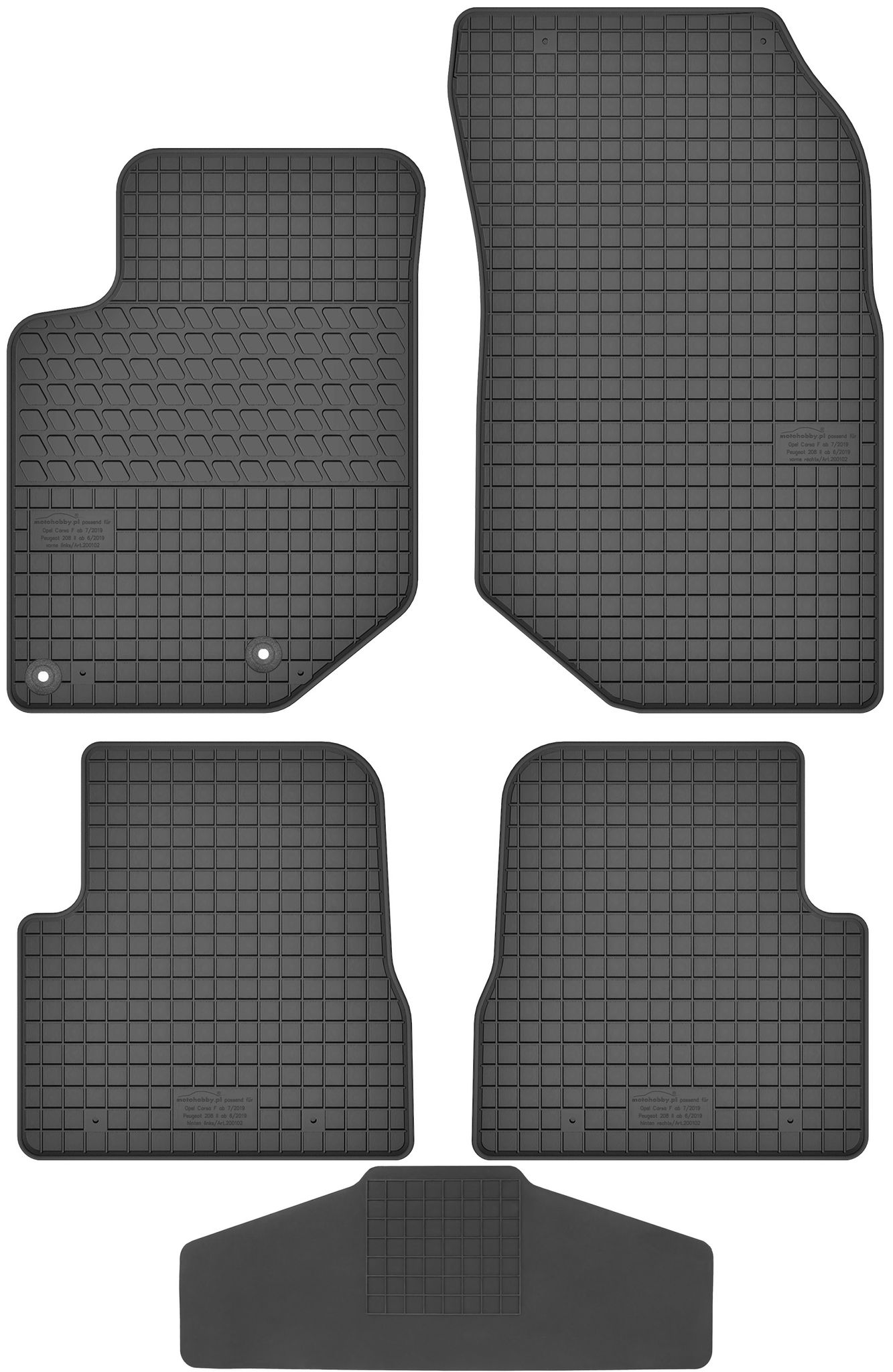 Motohobby 200102 Fußmatten + 200000/1 Abdeckung - Peugeot 2008 Ii 2019- Stop. Cp2 Fahrer - Montiert