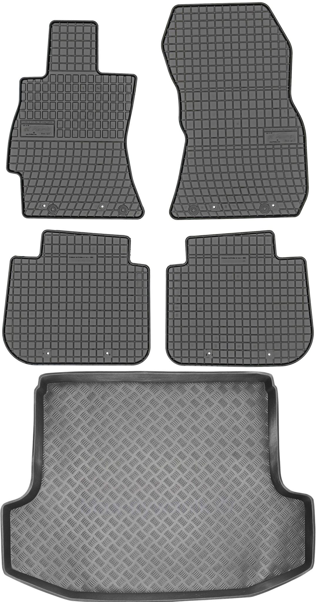 Subaru Legacy V Limousine 2009-2014 Set - Gummifußmatten + Kofferraummatte