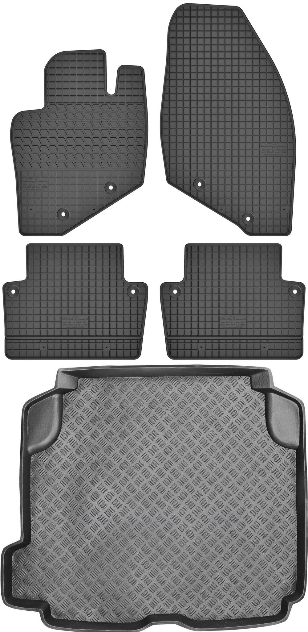 Volvo S60 I Limousine (2001–2009) – Set: Gummifußmatten + Kofferraummatte