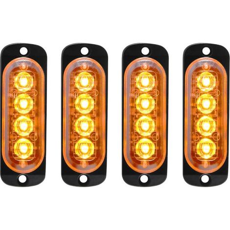 Stück 1224v Ipx4 Ultradünne Notfall-blitzwarnleuchte Mit 4 Leds Für Transporter, Lkw, Bagger, Gabelstapler, Traktor