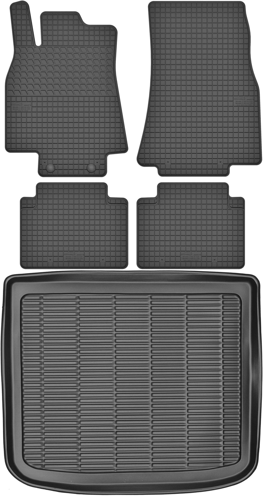 Mercedes B-klasse I W245 Minivan (2005–2011) – Set: Gummifußmatten + Kofferraummatte