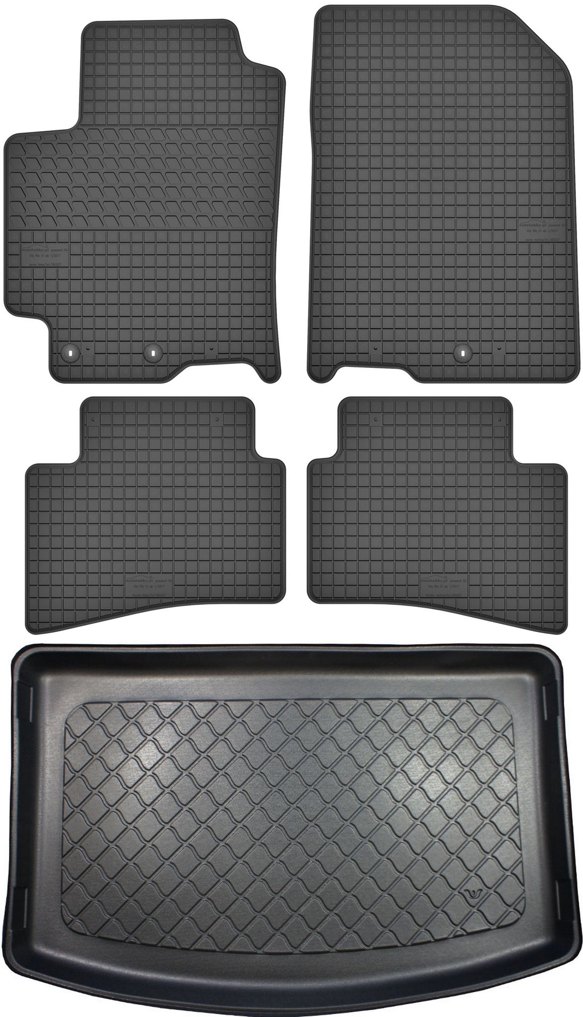 Kia Rio Iv Yb Schrägheck Ab 02.2017 Set - Gummifußmatten + Kofferraummatte