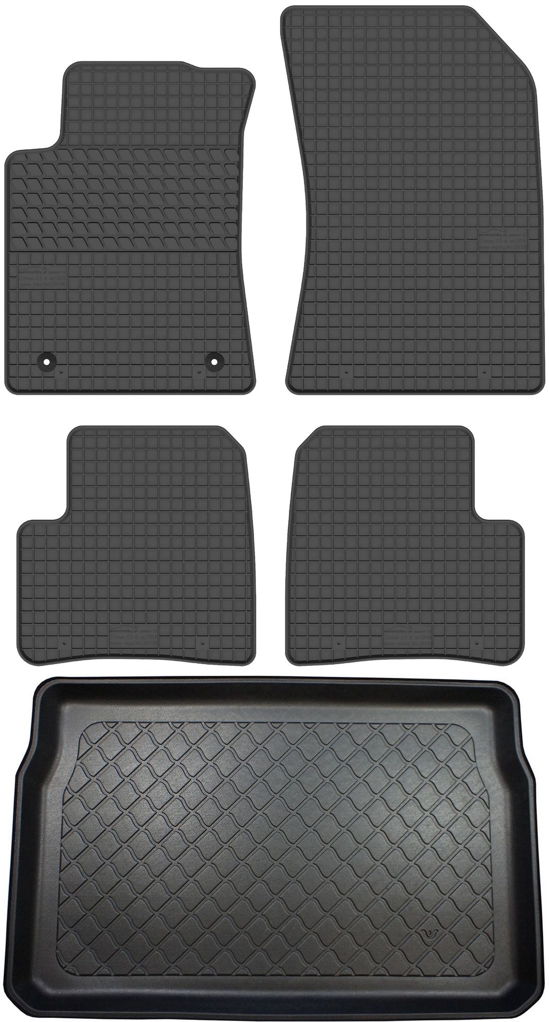 Citroen C3 Iii Schrägheck Ab 01.2017 Set - Gummifußmatten + Kofferraummatte