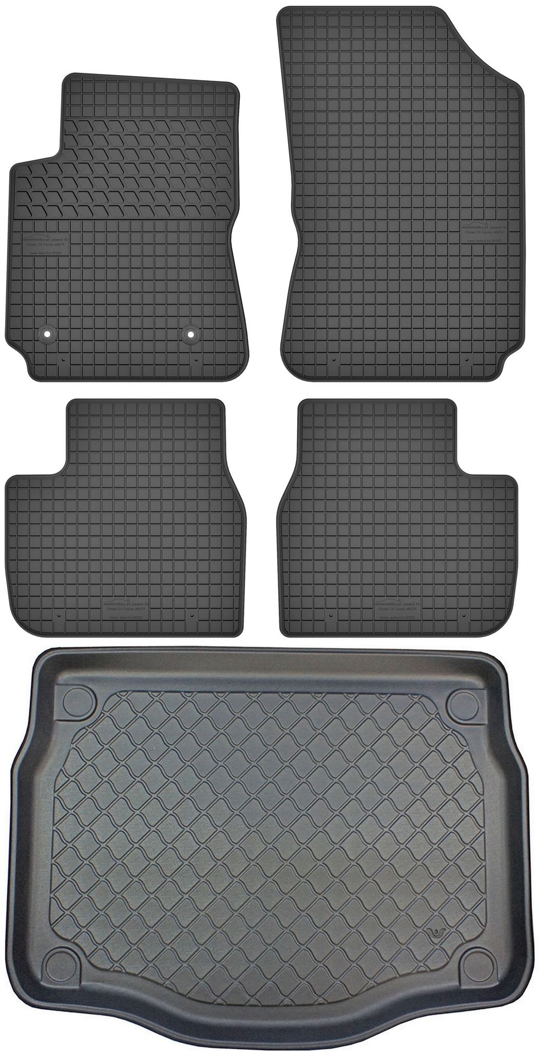 Citroen C4 Cactus I Suv Von 08.2014-2020 Set - Gummifußmatten + Kofferraummatte