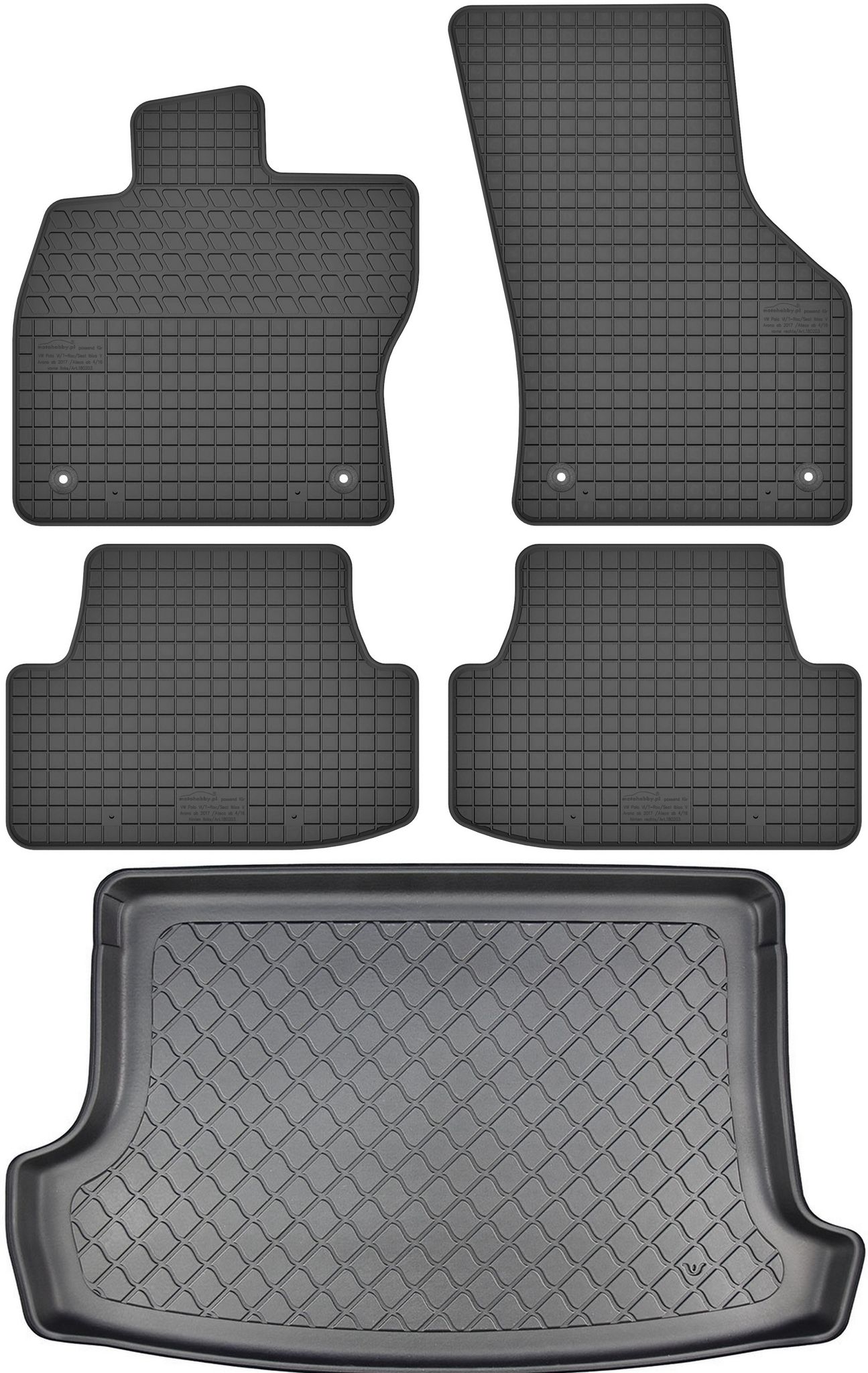 Volkswagen T-roc Crossover Ab 12/2017 Set - Gummifußmatten + Kofferraummatte