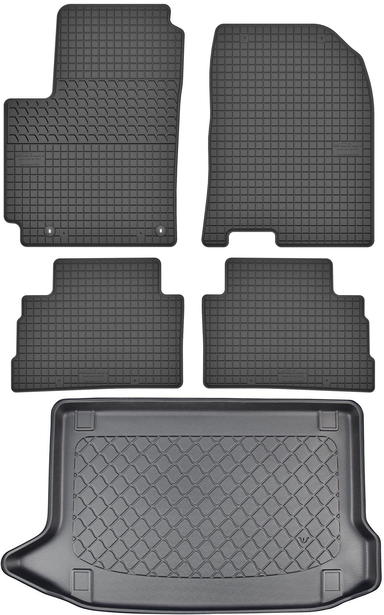 Hyundai Kona Suv Ab September 2019 Set – Gummifußmatten + Kofferraummatte