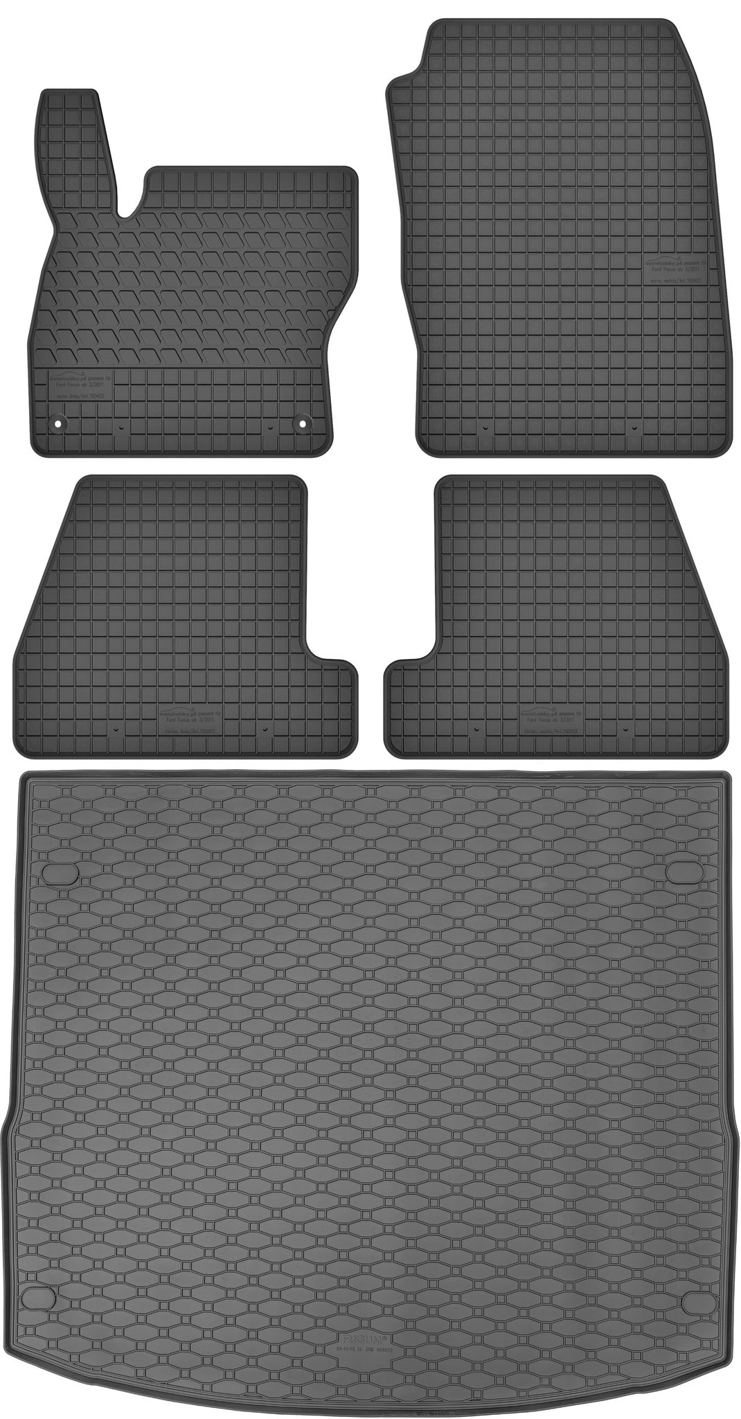 Ford Focus Iii Mk3 Kombi (2011–2018) – Set: Gummifußmatten + Kofferraummatte