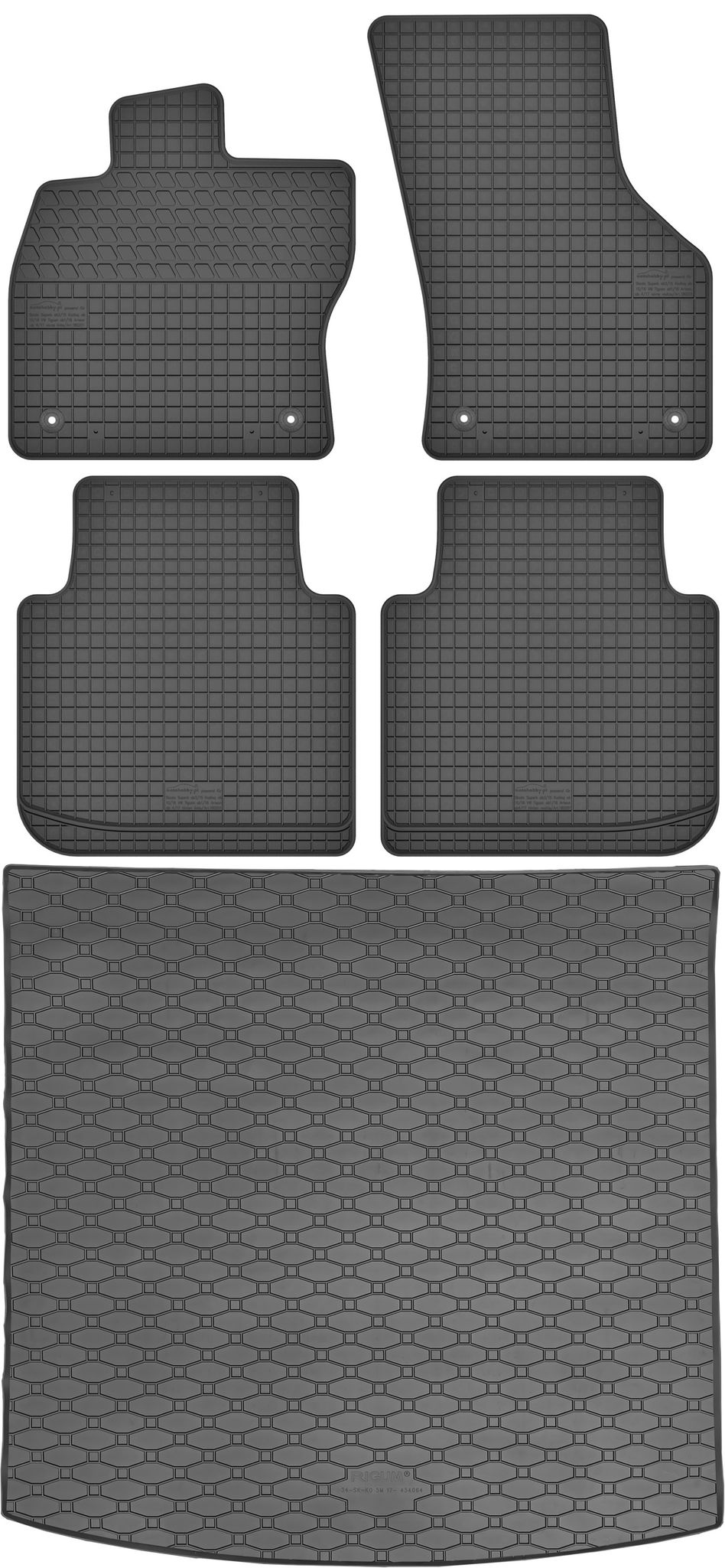 Vw Tiguan Allspace Suv (2017–2024) – Set: Gummifußmatten + Kofferraummatte