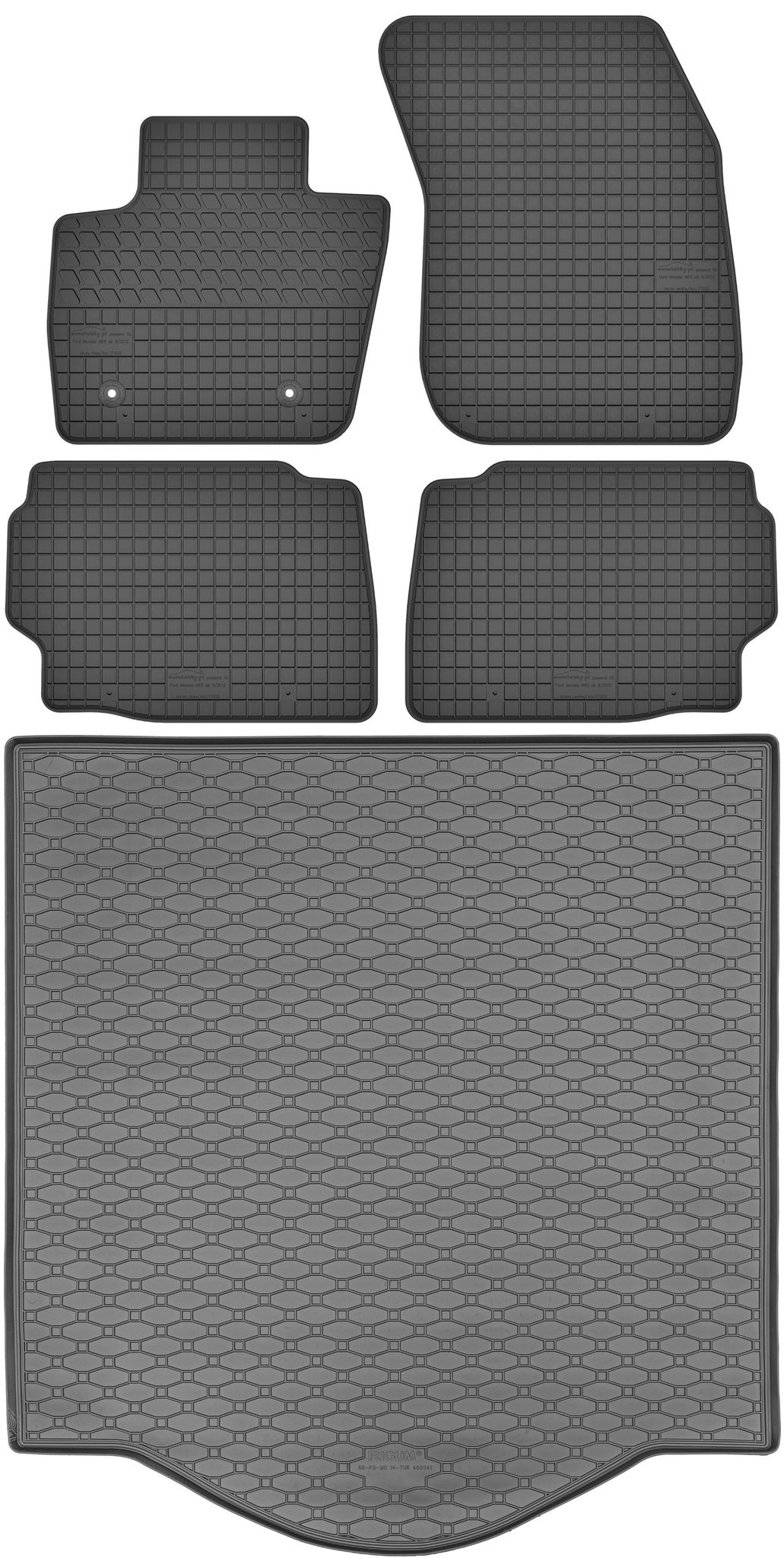 Ford Mondeo Mk5 V Kombi (2015–2022) – Set: Gummifußmatten + Kofferraummatte