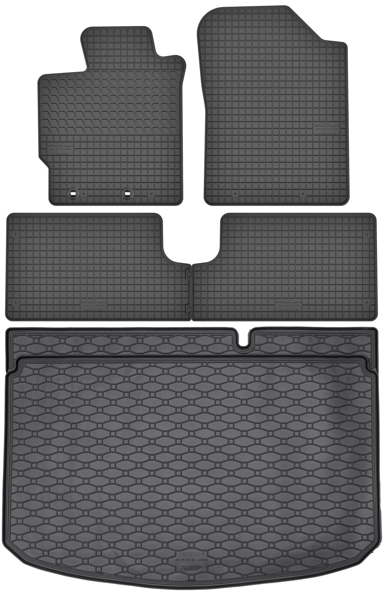 Toyota Yaris Iii Schrägheck (2011–2020) – Set: Gummifußmatten + Kofferraummatte