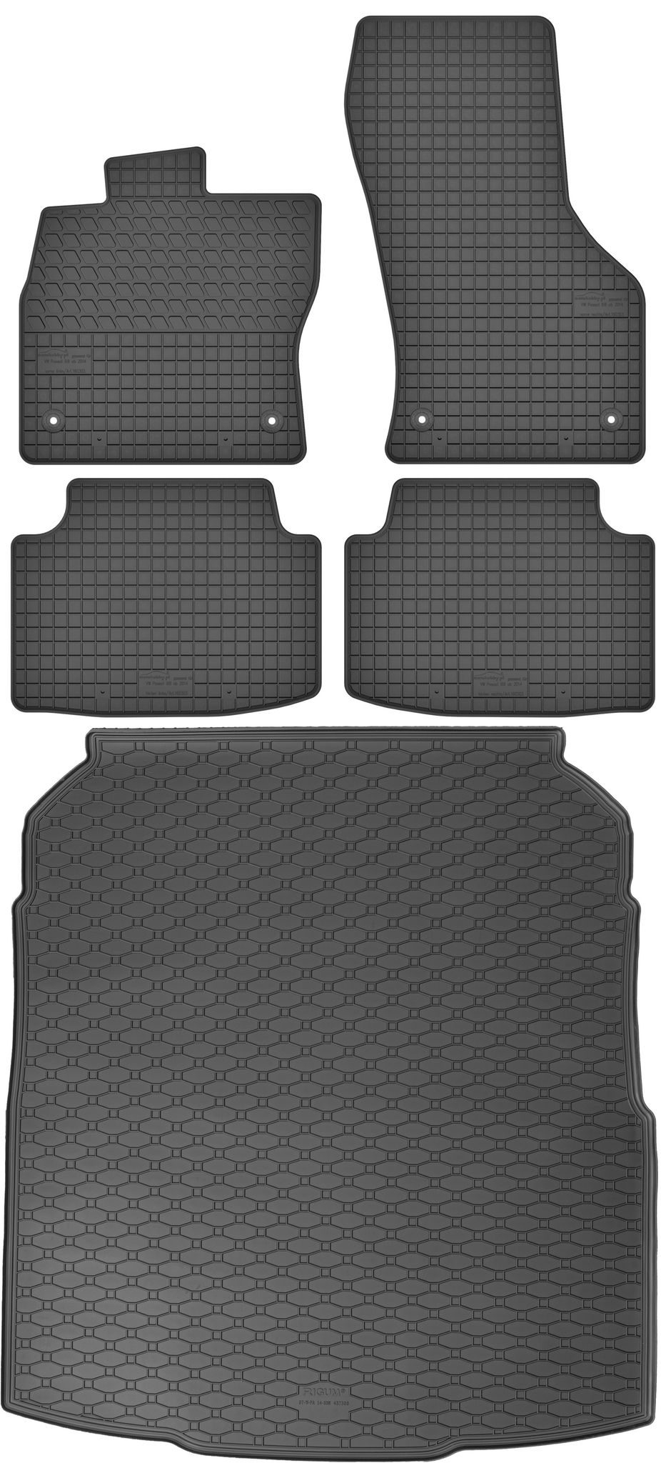 Vw Passat B8 Limousine (2014–2022) – Set: Gummifußmatten + Kofferraummatte