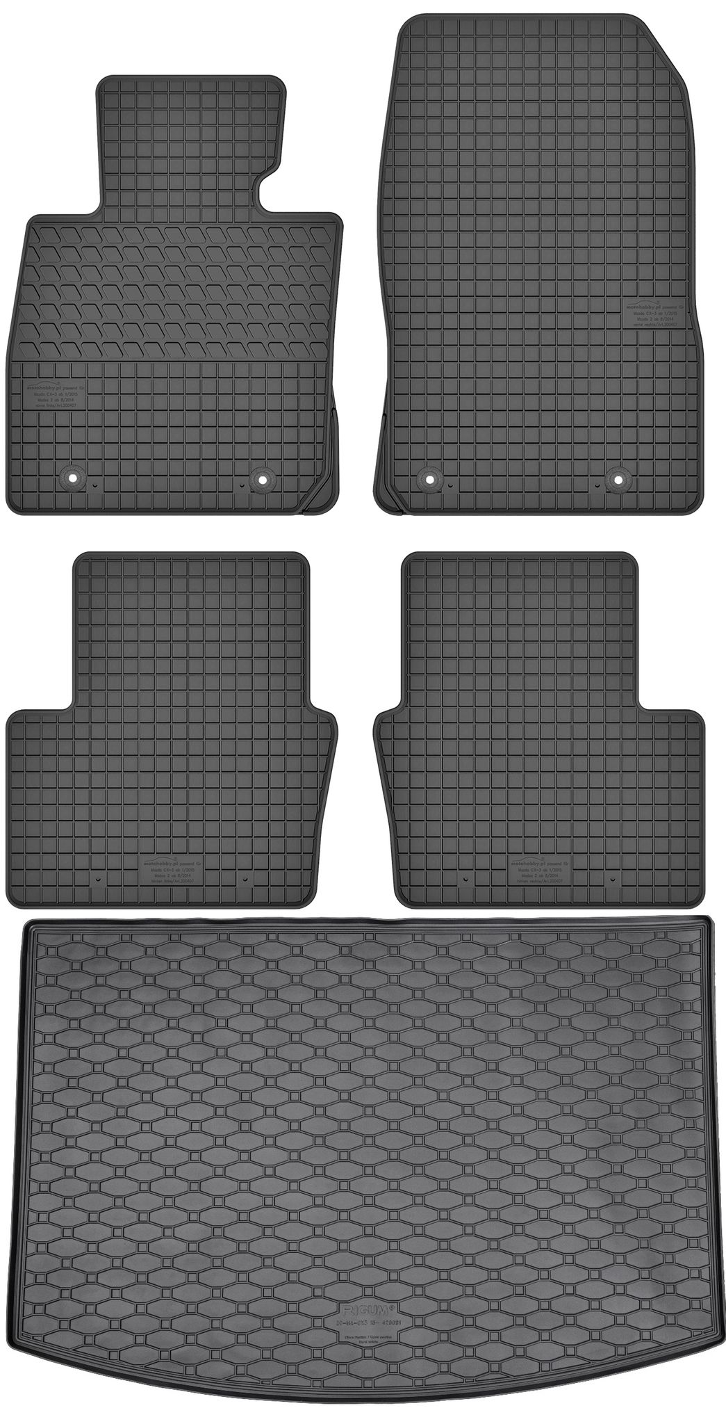 Mazda Cx-3 Crossover (2015–2021) – Set: Gummifußmatten + Kofferraummatte