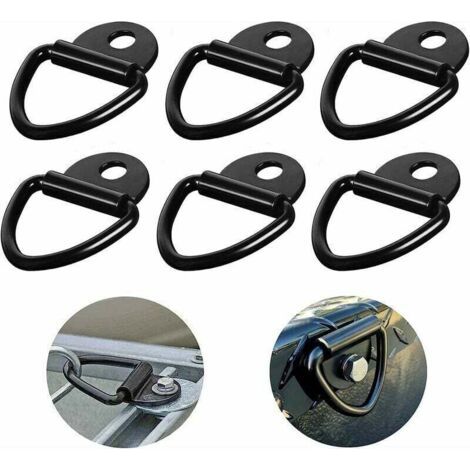 Set Mit 6 D-ring-zurrösen 85x63mm – Schwarzer Kohlenstoffstahl – Tragfähigkeit 550 Kg Für Anhänger Und Fahrzeuge – Schnelle Montage