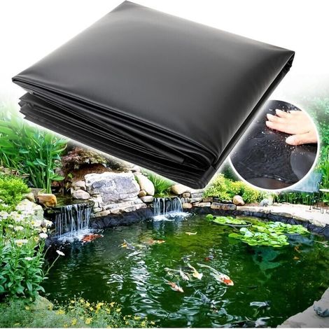 Teichfolie, Schwimmbadfolie, Teichfolie, Verstärkte Membran 3 M X 5 M, Schwarz