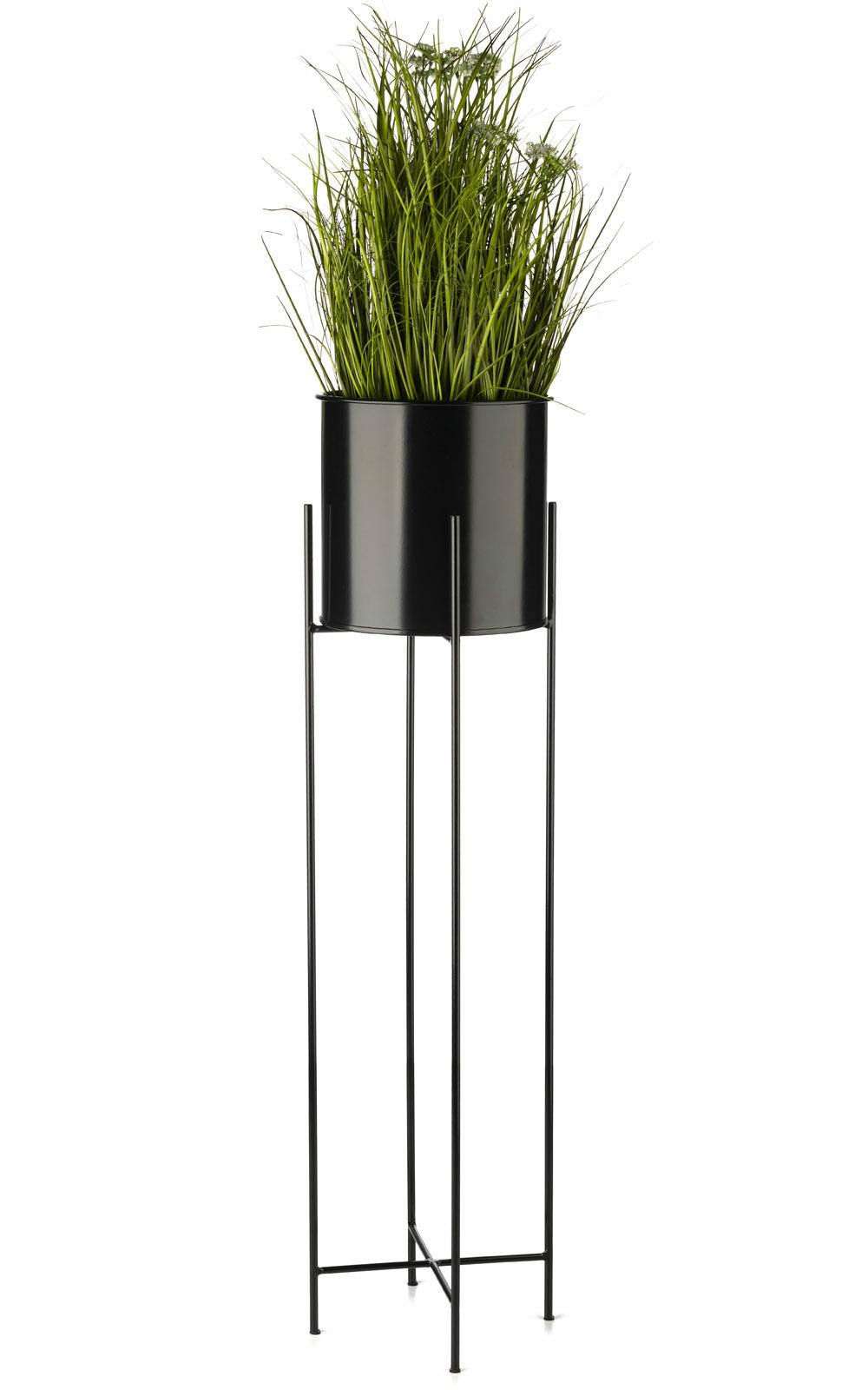 Blumenständer Mit Deckel, 95 Cm, Schwarz