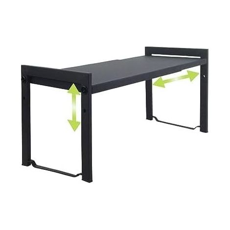 Ausziehbares Küchenregal 35-66 Cm - Verstellbares Und Stapelbares Gewürzregal Für Die Arbeitsplatte, Verstellbar Für Schränke, Ausziehbares Schrankregal - Küchenaufbewahrungslösung (1 Stück Schwarz M)