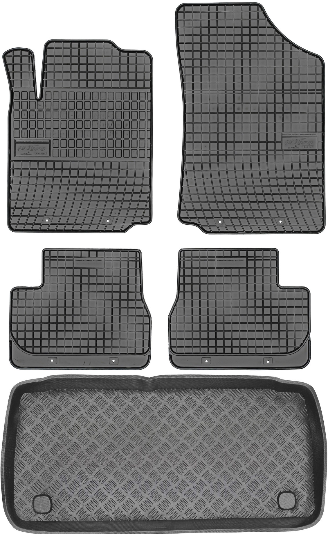 Citroen C2 I Schrägheck (2003–2009) – Set: Gummifußmatten + Kofferraummatte