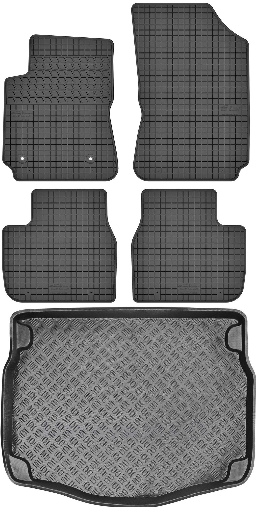 Citoren C4 Cactus I Crossover (2014–2020) – Set: Gummifußmatten + Kofferraummatte