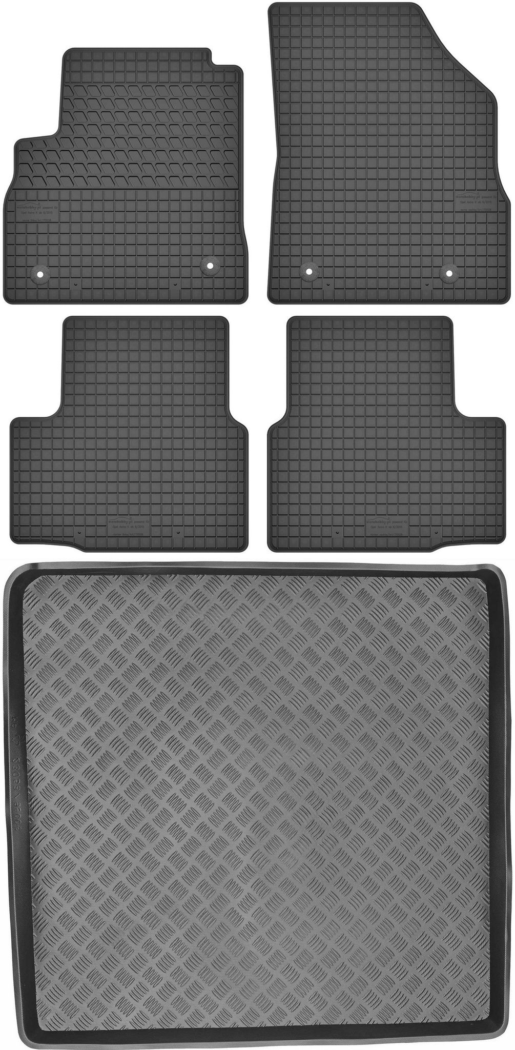 Opel Astra V K Kombi Ab 2015 Set - Gummifußmatten + Kofferraummatte