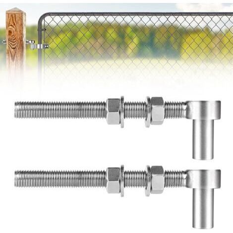 Set Mit 2 Robusten Türscharnieren Aus Edelstahl 304, Edelstahl-torscharniere, Geeignet Für Metall-bauernhoftore, Weidetore Und Doppelsäulen-zauntore (m16x200mm)